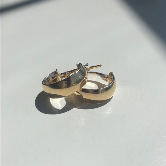 10K Bold Hoop Earrings - Picture 1 of 8
